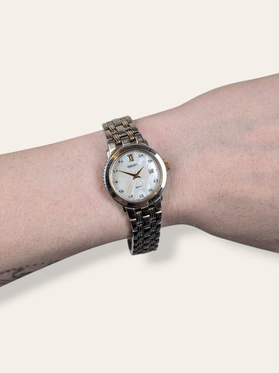 V. 80s Seiko Diamond & MOP 50m Watch - Picture 2 of 11